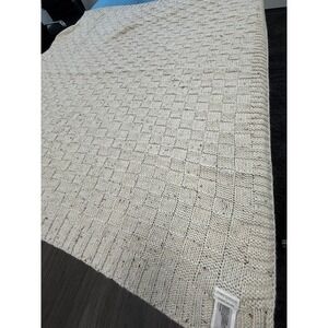 Threshold Studio McGee Cream Chunky Knit Basketweave Throw Blanket‎ Speckled 55"